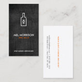 WIJNFLES LOGO op ZWART HOUT Visitekaartje (Voorkant / Achterkant)