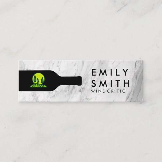 Wijnfles | Marmer | Wijngaard Mini Visitekaartje (Voorkant)