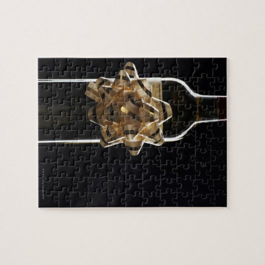 Wijnfles met boeg legpuzzel (Horizontaal)