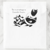 Wijnfles met kurken Schets Aangepaste Boekplaat Rechthoekige Sticker (Tas)