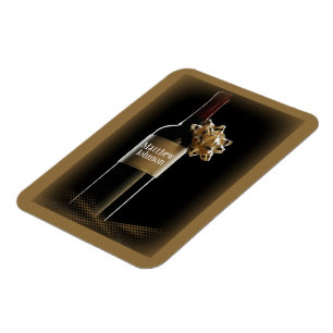 Wijnfles met strik personaliseren voor Boss's Day Magneet