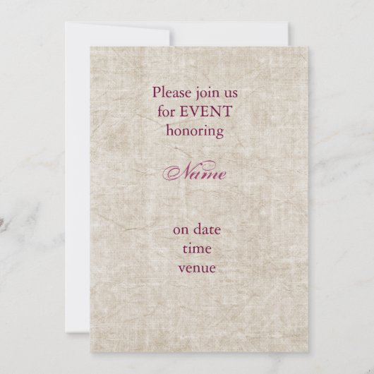 Wijnfles met uitnodiging voor druiven (Achterkant)