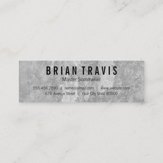 Wijnfles Mini Visitekaartje (Achterkant)