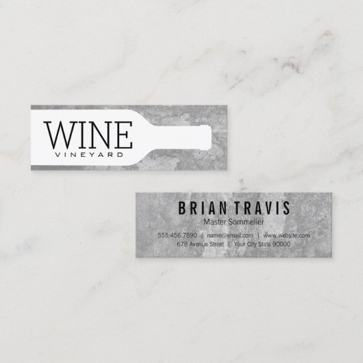 Wijnfles Mini Visitekaartje (Voorkant / Achterkant)