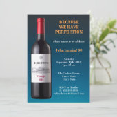 Wijnfles omdat we een perfecte uitnodiging hebben (Staand voorkant)