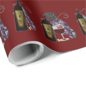 Wijnfles op druiven cadeaupapier (Rol Hoek)