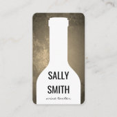 Wijnfles Sepia rustieke achtergrond Visitekaartje (Voorkant)