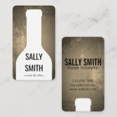 Wijnfles Sepia rustieke achtergrond Visitekaartje (Voorkant / Achterkant)