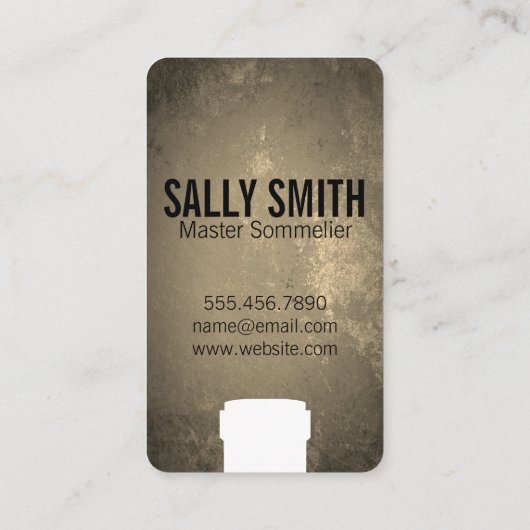 Wijnfles Sepia rustieke achtergrond Visitekaartje (Achterkant)