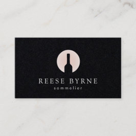 Wijnfles Sommelier Logo Zwart Visitekaartje