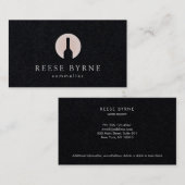 Wijnfles Sommelier Logo Zwart Visitekaartje (Voorkant / Achterkant)