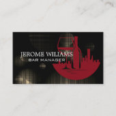 Wijnfles Stadssilhouet Visitekaartje (Voorkant)