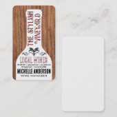 Wijnfles | Stijlvolle lettertypen | Hout Visitekaartje (Voorkant / Achterkant)