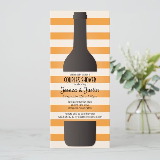 Wijnfles Uitnodiging (Staand voorkant)