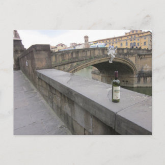 Wijnfles van de Ponte Santa Trinita Briefkaart