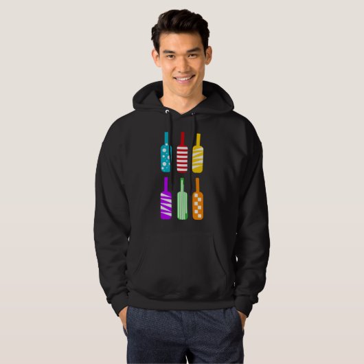 Wijnfles Vector Hoodie (Voorkant volledig)
