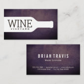 Wijnfles | Vintage Achtergrond Visitekaartje (Voorkant / Achterkant)