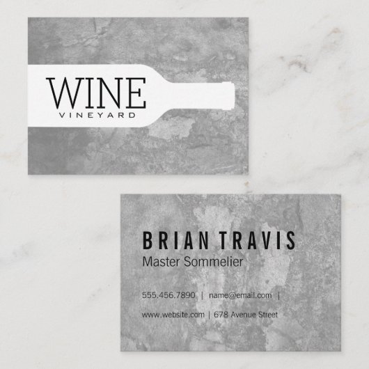 Wijnfles Visitekaartje (Voorkant / Achterkant)
