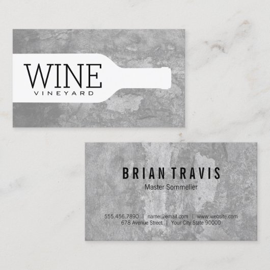 Wijnfles Visitekaartje (Voorkant / Achterkant)