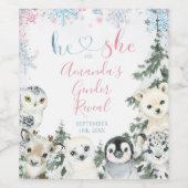 Wijnfles voor geslacht bekendmaking winterdieren a wijn etiket (Enkel label)