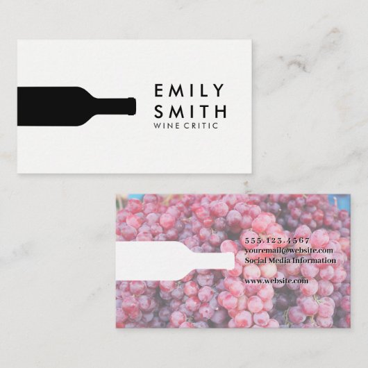 Wijnfles | Wijndruiven Visitekaartje (Voorkant / Achterkant)