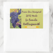 Wijnfles Wijngaard Rechthoekige Sticker (Tas)