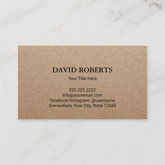  wijnfles Winery Sommelier Rustic Kraft Visitekaartje (Achterkant)