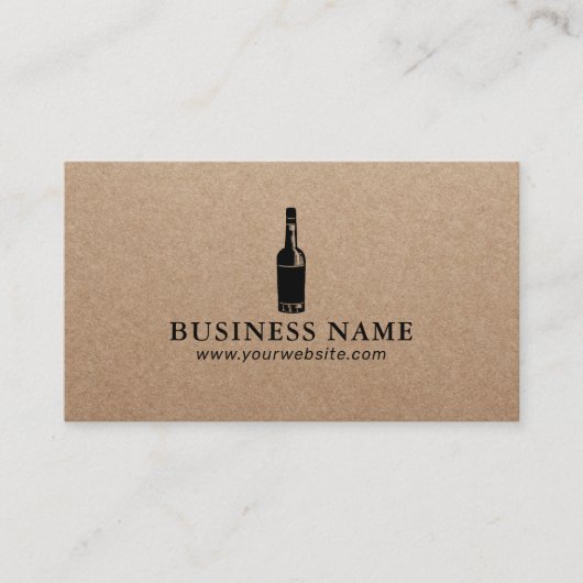  wijnfles Winery Sommelier Rustic Kraft Visitekaartje (Voorkant)