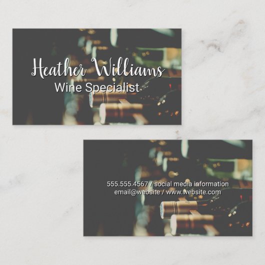 Wijnflescollectie Visitekaartje (Voorkant / Achterkant)
