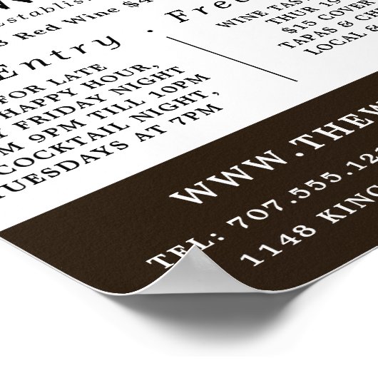 Wijnflesdisplay, wijnstang/wijnmoer Adverteren Poster (Hoek)