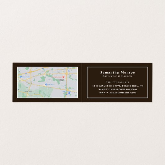 Wijnflesdisplay, wijnstang/wijnmoer, gedetailleerd visitekaartje (Binnenkant ongevouwen)