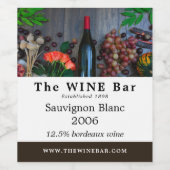 Wijnflesdisplay, wijnstang/wijnmoer wijn etiket (Enkel label)