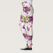 Wijnflesdruiven bladeren paars groen beige leggings (Links)