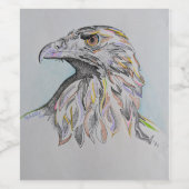 Wijnflesetiket, Amerikaanse adelaarskop, Eagle art Wijn Etiket (Enkel label)
