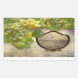 Wijnflesetiket Chardonnay Vineyard Weddenschap Rechthoekige Sticker