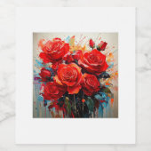 Wijnflesetiket - De rode rozen artwork Wijn Etiket (Enkel label)