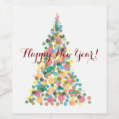 Wijnflesetiket Gelukkig Nieuwjaar! Wijn Etiket (Enkel label)