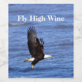 Wijnflesetiket met vliegende adelaar wijn etiket (Enkel label)