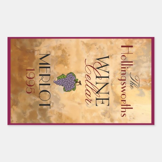 Wijnflesetiket op maat rechthoekige sticker (Voorkant)