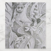 Wijnflesetiketten, Aap in een boom, Bier, Sigaar Wijn Etiket (Enkel label)