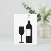 Wijnflesglas Briefkaart (Staand voorkant)