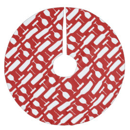 Wijnflesglas en schroefpatroon kerstboom rok