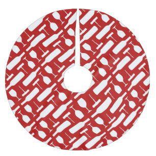 Wijnflesglas en schroefpatroon kerstboom rok