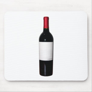 Wijnflesje (blanco etiket) Mousepad Muismat
