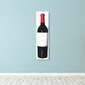 Wijnflesje (blanco label) Gewatteerd canvas Afdruk (Insitu (Houten vloer))