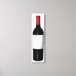 Wijnflesje (blanco label) Gewatteerd canvas Afdruk