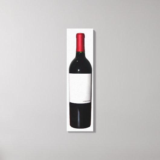 Wijnflesje (blanco label) Gewatteerd canvas Afdruk (Voorkant)