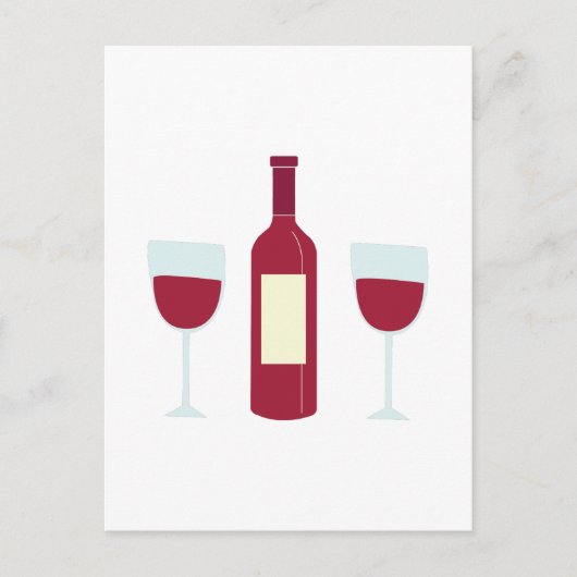 Wijnflesje Briefkaart (Voorkant)