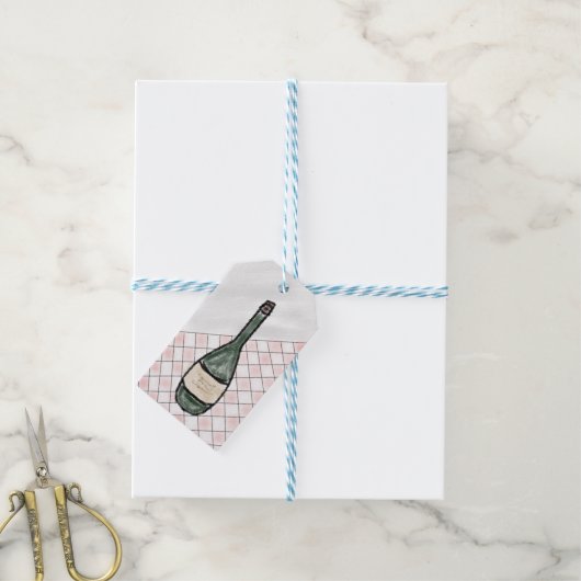 Wijnflesje Cadeaulabel (Met Touw)