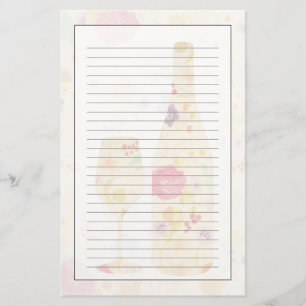Wijnflesje en glas briefpapier
